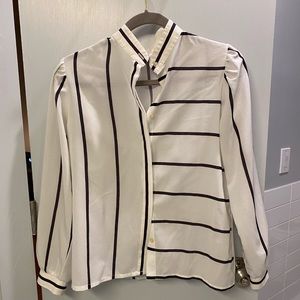 Vintage silky white button down blouse